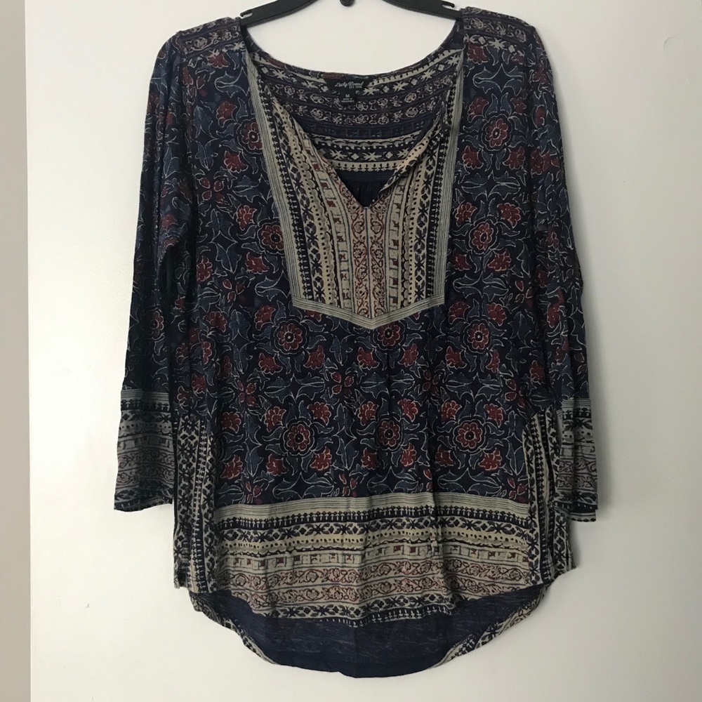 Long sleeve multi color and pattern shirt